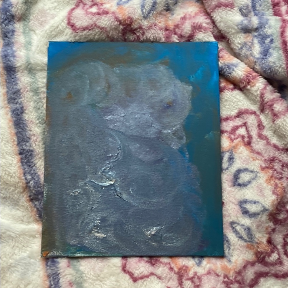 Abstract Blue and Gray Art Piece